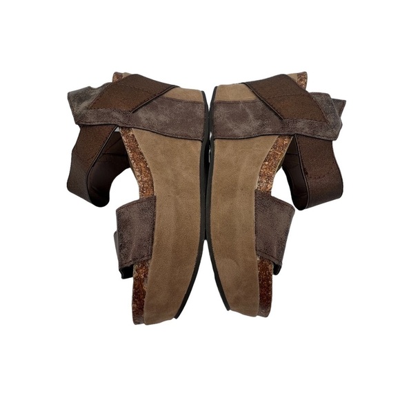 Pierre Dumas Hester Brown Platform Wedge Sandals Size 6 1/2 Women’s - Picture 7 of 9